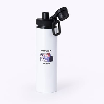 Hacebo® - Later word ik architect waterfles met draaidop zwart - Architect - Architecten - bouwkundige - designer - bouwmeester - water fles - 850ML