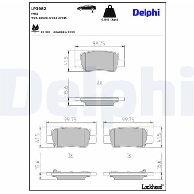 Remblokset DELPHI LP3982