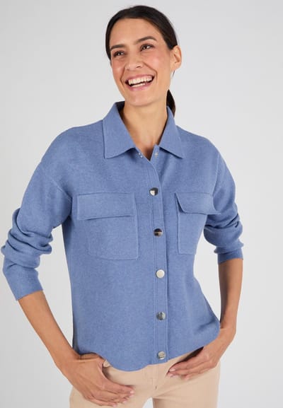 Damart - Vest met drukknopen Thermolactyl - Dames - Blauw - L