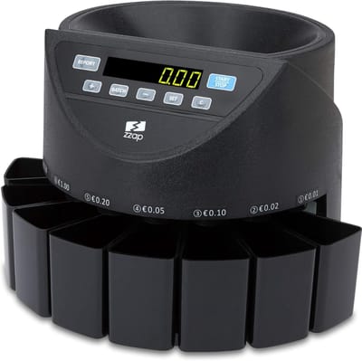 Core® Munttelmachine met LED-Scherm – Digitale Spaarpot met Teller – 240V – Spaarpot Kluis – Zwart - ‎31cm x 35cm x 26cm