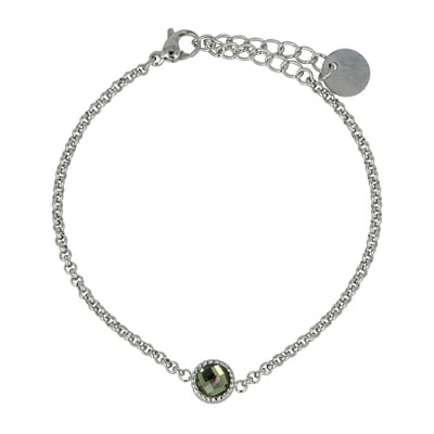 My Bendel - Zilverkleurige Bedelarmband met Groene Glassteen - met Luxe Cadeauverpakking | Sieraden Voor Dames