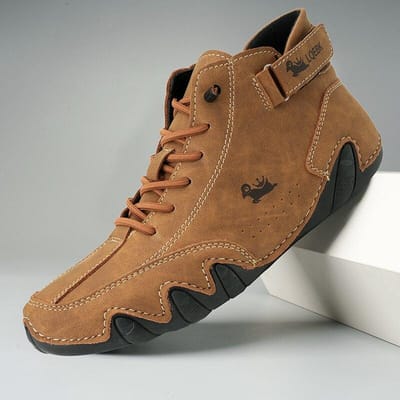 Casual Heren Laarzen Nieuwe Leren Enkellaarsjes Comfortabele Winter Motorlaarzen Waterdichte Hoge Sneakers Luxe Schoenen 41 bruin