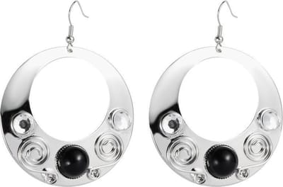 Behave - Oorhangers dames cirkelvormig - Grafische look - Zilverkleur