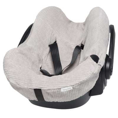 Baby's Only Baby autostoelhoes universeel Sense - Hoes voor de autostoel - Groep 0+ - Kiezelgrijs - Zachte rib corduroy stof - Geschikt voor 5-puntsgordel