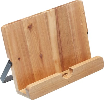KC Blue Natural Elements Houten Kookboekstandaard of Tablethouder - 24 x 18 x 6 centimeter - Acaciahout