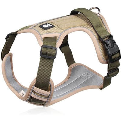 Harnais d'extérieur pour chien, réglable, réfléchissant, anti-traction, pour grands chiens, facile à enlever, gilet tactique L(Chest 21-28in)