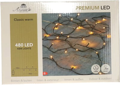 Anna's Collection Kerstverlichting premium LED - 480 led lampjes - klassiek warm wit - 48 meter - lichtsnoer - kerstboomverlichting