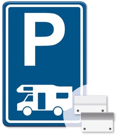 Parkeerbord Campers - blauw - Weerbestendig Aluminium - 40x60 cm - Bevestiging: Met muur-/ wandmontage beugels