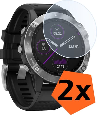 Screenprotector - Geschikt voor Garmin Fenix 6 Screenprotector Bescherm Glas - Screen Protector Geschikt voor Garmin Fenix 6 Screenprotector Tempered Glass - 2 PACK
