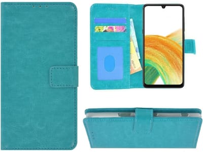 MoDo hoesje Geschikt voor Samsung Galaxy A33 5G - Kunstleer Book Case - Turquoise