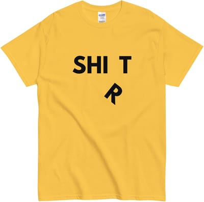 Grappig Heren Dames T Shirt - Woordgrap - Humor Tshirt Shit - Geel - S