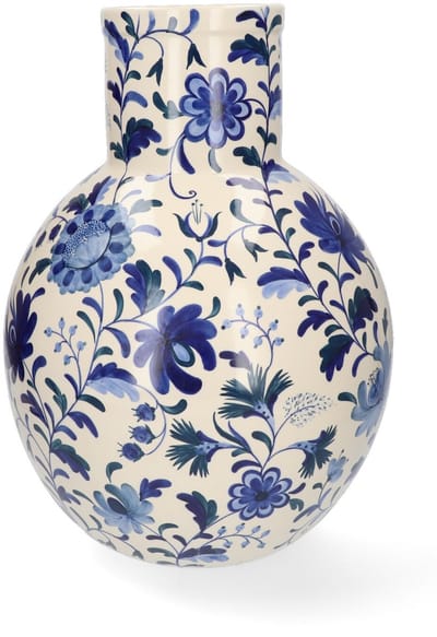 Return to Sender Vaas Rond - H45 cm - Bed of Flowers Blue - Handgeschilderd