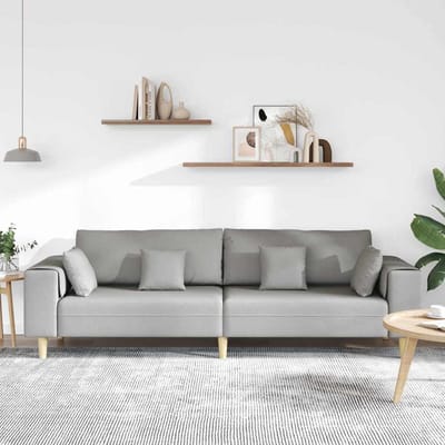 vidaXL - Bank - Wolkgrijs - 250 - x - 77 - x - 76 - cm - Stof