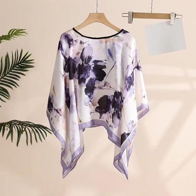Sjaals Zomer Strand Sexy Dames Mode Print Chiffon Tuniek Bikini Cover-up Losse Blouse Zonbescherming Comfortabele Poncho M