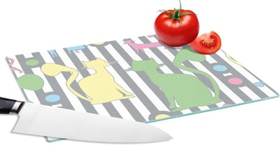 Glazen Snijplank - 28x20 - Katten - Pastel - Dieren - Snijplanken Glas