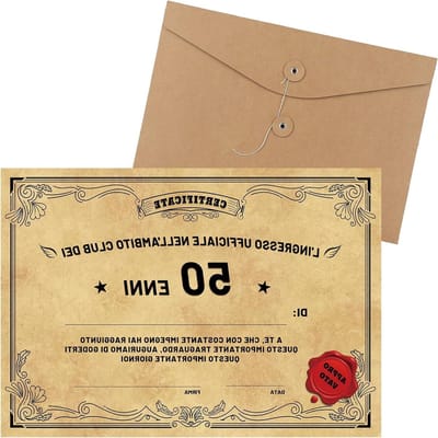 Verjaardagskaart met humor voor diploma en certificaat - Origineel cadeau-idee voor verjaardagen en feestelijke gelegenheden