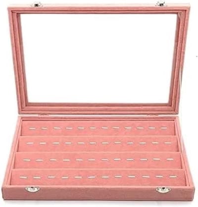 Sieradendoos - Opbergdoos Juwelen - Juwelen Organiseren - Zachte Fluweel Buitenkant - 35cm Lengte - Roze