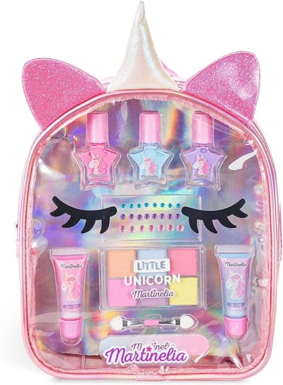 Make-upset voor Kinderen met Eenhoorn-rugzak | Beautyset voor Meisjes met Nagellak en Oogschaduw