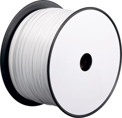 Pro Telefoon platte kabels 4-kern 100 m haspel AWG 28. - Wit - 100m