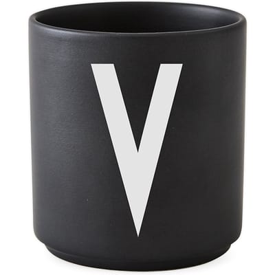 DESIGN LETTERS - Personal beker porselein  - V - zwart