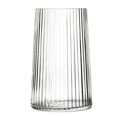 Dailygoods- Glazen Vaas Cilinder - Transparant - Modern - Decoratief - 11 x 11 x 25 cm - Stevig Ontwerp - Bloemenvaas