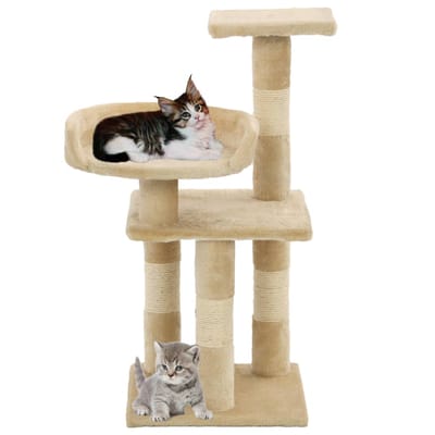 vidaXL - Kattenkrabpaal - met - sisal - krabpalen - 65 - cm - beige