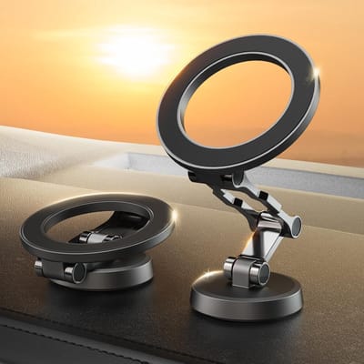 Autohouder,Auto Telefoonhouder 3-vouw Rotatable Sticky Car Holder,360° Draaibare Car Phone Mount Compatibel met MagSafe Autohouder, Volledig Metalen Magnetische Telefoonhouder voor Mobiele Telefoon