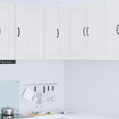 vidaXL - Wandhoekkast - LUCCA - Wit - 57 - x - 57 - x - 80 - cm - Bewerkt - hout