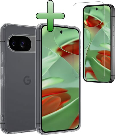 Hoesje Met Screenprotector - Geschikt voor Google Pixel 10 - Sterk & Shockproof - Back Cover - Siliconen Case - Telefoon Hoes - Transparant