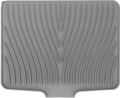 Unyqoos® Grijze siliconen afdruipmat voor keuken en badkamer met antislip ontwerp