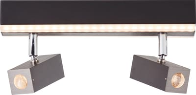 Brilliant lamp Howle LED-spot bar 2-lamps aluminium/zwart metaal/textiel zwart 14 W LED geïntegreerd