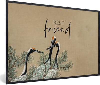 Fotolijst incl. Poster - Best friend - Quotes - Spreuken - Vriendschap - Beste vrienden - 60x40 cm - Posterlijst