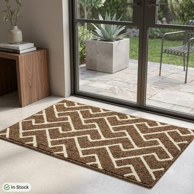Maison Elara Deurmat 60 x 90 cm - Antislip Schoonloopmat - Waterabsorberend - Machinewasbaar - Vuilschraper voor Binnen en Buiten - Entree Mat - Bruin