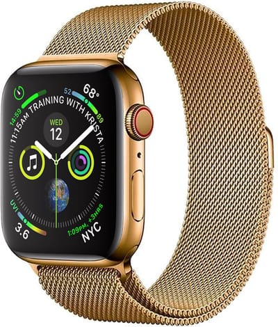 Milanese Horlogeband Geschikt voor Apple Watch 7 41 mm Bandje Milanees - Polsbandje Met Magneetsluiting Geschikt voor Apple Watch 7 41 mm Bandje Milanees - Goud