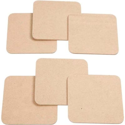 CC MDF Onderzetters Vierkant 10x10 cm 6 stuks