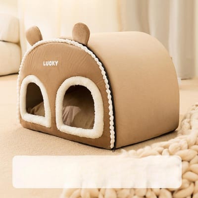 Nid pour chat automne et hiver chaud et épais entièrement fermé pour plusieurs animaux de compagnie, grand espace pour chien, fournitures pour animaux de compagnie d'hiver
