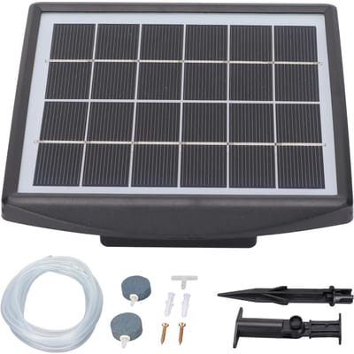 Pompe à oxygène solaire Faible bruit 2W Aquarium Extérieur Pompe à oxygène solaire pour aquarium Cour Extérieur