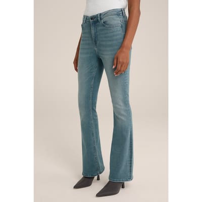 We Fashion 5-pocket High Waist Greyish Blue Maat: W26L32 | Flared Jeans Outlet | Dames | Blauw