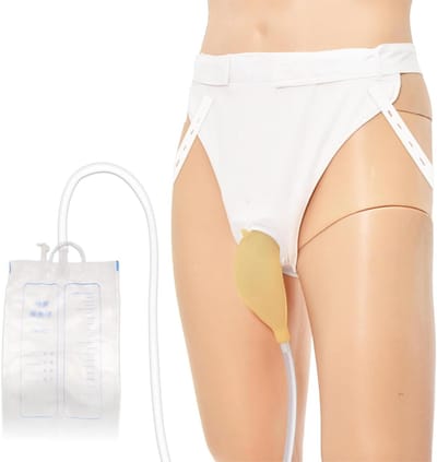 Draagbaar Urinoir - Urine Opvangzak - Comfortabele Zorg - Zacht Latex Materiaal - 2000 ml Capaciteit - Grijs