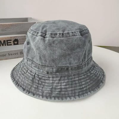 Chapeaux seaux en jean délavé à grosse tête pour hommes Chapeau de soleil en coton Grande taille 64 cm Surdimensionné Bob Panama Unisexe Grande taille Casquette de pêcheur XXL 62-64cm grise noire