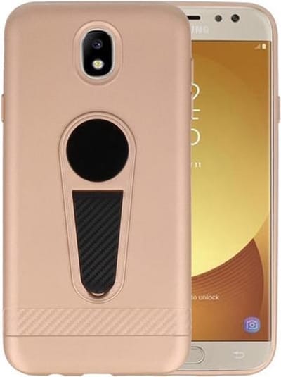 Goud Magneet Stand Case hoesje voor Samsung Galaxy J7 2017 / Pro
