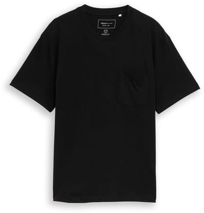 Tom Tailor Denim - Relaxed fit T-shirt met borstzak - Maat S - Black