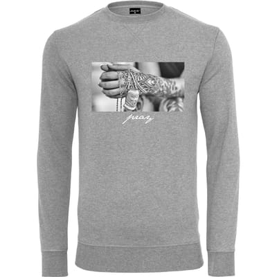 Mister Tee - Pray 2.0 Crewneck sweater/trui - L - Grijs