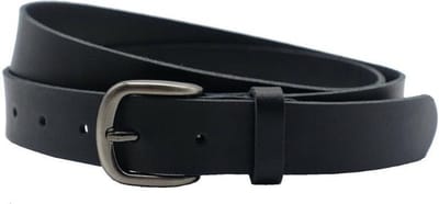 Heren Dames Riem Leer Zwart grote maten - Jeans riem - Nette Riem - Pantalon Riem - Riemmaat 125 - Ronde Gesp - Donkere Gesp