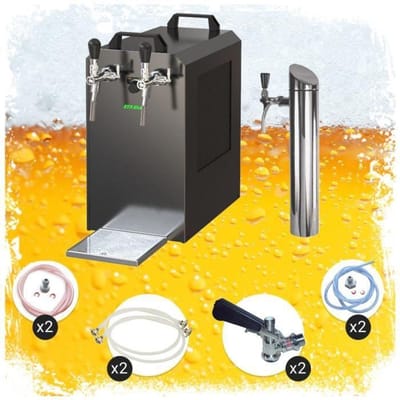 Complete set - Biertap - STREAM 80K bierkoffer, doorstroomkoeler, 2-lijns droge koeler, 2x zonder