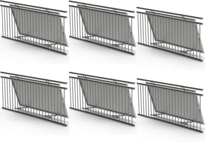 Balkon Zonnepaneel Houder - Energie Opwekker - Zelf Energie Maken - Verstelbare Hoek - 6 Modules - Zilver