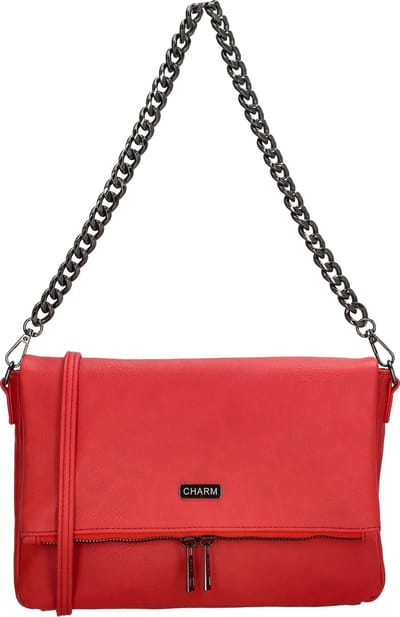 Charm London Bayswater Schoudertas Dames - Handtas met afneembare schouderband - Tas van Imitatieleder - Rood