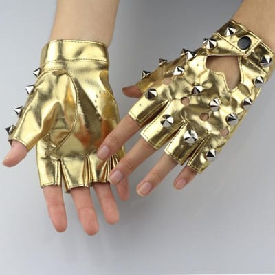 Gants de danse demi-doigts average size or