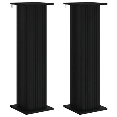 vidaXL - Plantenstand - 2 - st - Zwart - 30,5 - x - 30 - x - 100,5 - cm - Bewerkt - hout