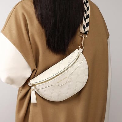 Nieuwe Dames Tas Crossbody Tas Dames Borsttas Echt Leer Trendy Heuptas Veelzijdige Kleine Tas black